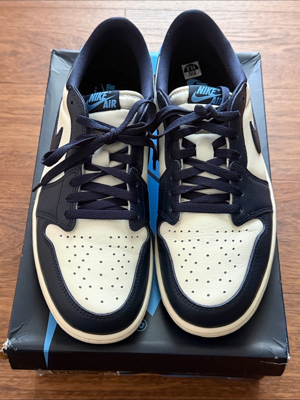 Brand New: Nike Air Jordan 1 Low OG Sneakers (UNC) - Navy and White.